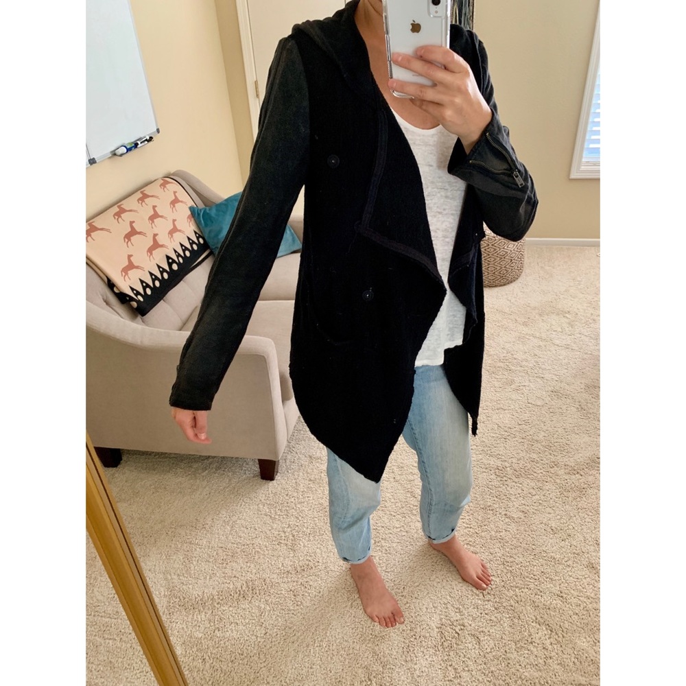 Free people black sweater coat